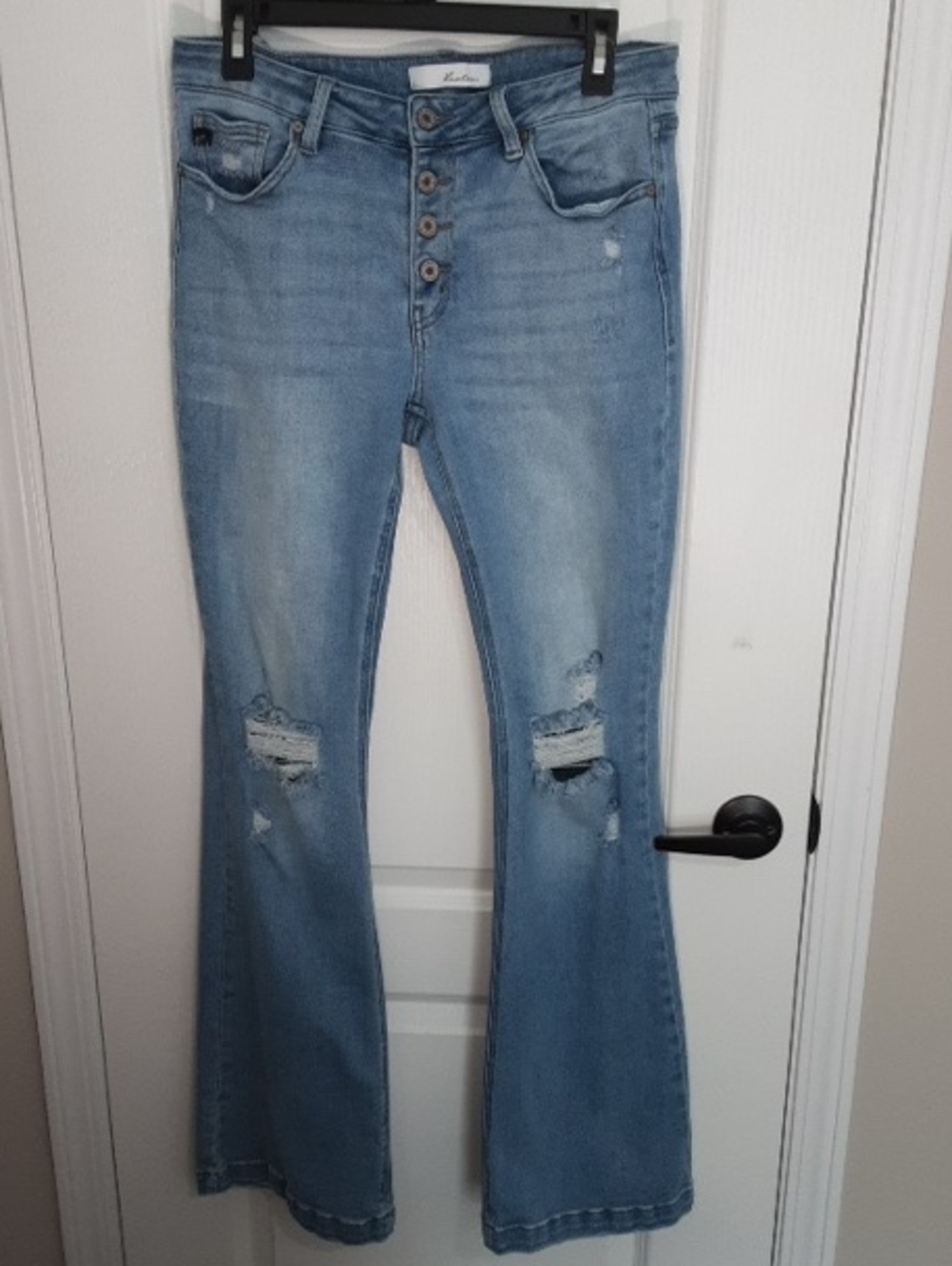KanCan Light Wash Distressed Flare Jeans